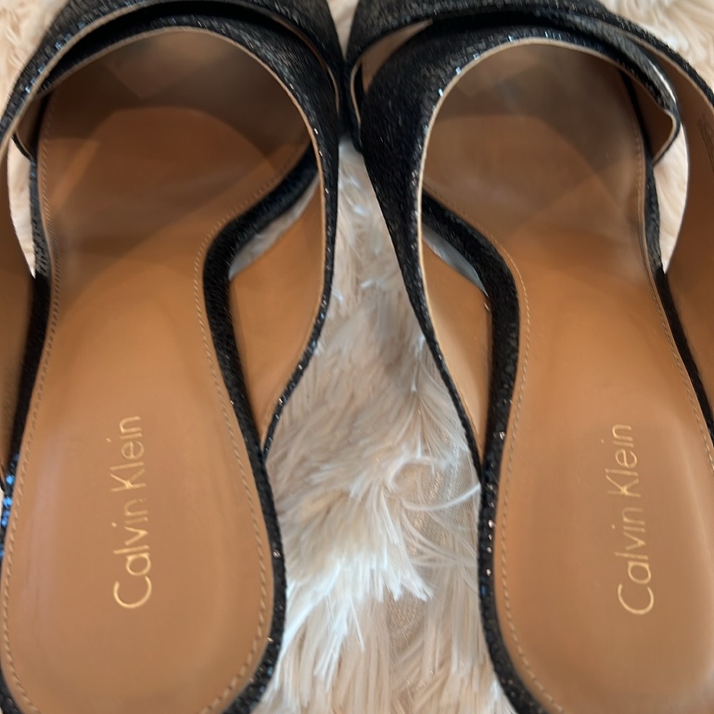 🎉Host Pick🎉Calvin Klein Womens Black High Heel Open Toe Slide Sandal - Size 9 - Picture 7 of 13